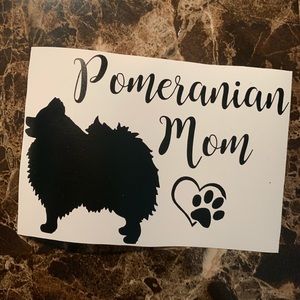 Pomeranian Mom Heart Paw Dog Mom Car Decal Sticker